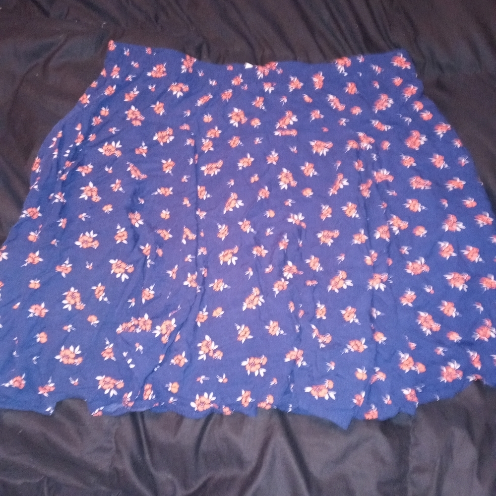 Blue Floral Skirt
